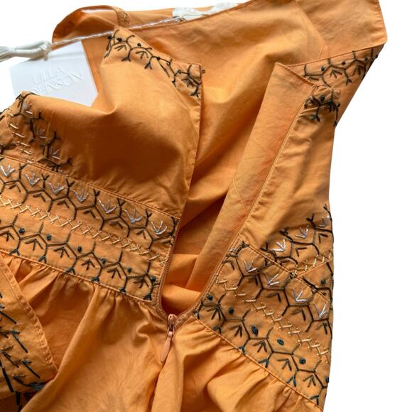 NWT Ulla Johnson Pilar Top in Papaya Size 2 Embroidered Peplum Top - Picture 11 of 12